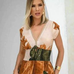 VESTIDO DECOTE COM RENDA - loja online