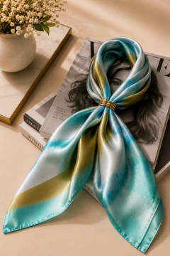 Lenço de seda estampado premium - loja online