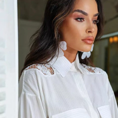 CAMISA LISTRA GUIPUIR - Jennyfer Modas