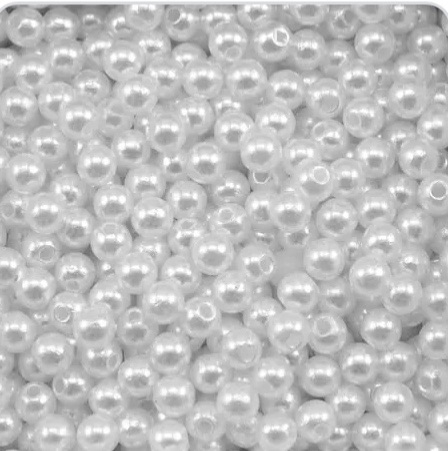Pérola Branca c/ furo 4mm ( 3 grs))