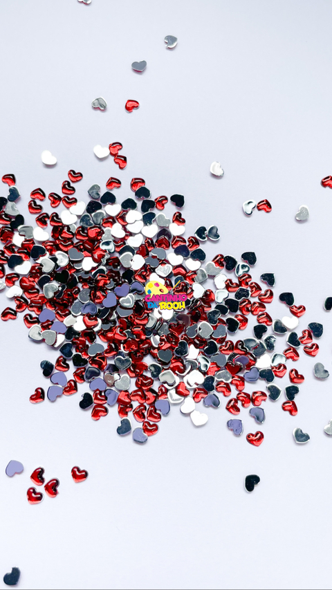 Mini Coração Vermelho Acrílico 2mm x 4mm (4 grs) - comprar online