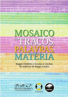 Mosaico de tracos, palavras, materia