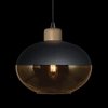 Colgante De Una Luz Para E27 Led Ambar Y Negro Pbl