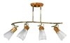 Plafon Sistema (s) 4 Luces En Dorado Y Madera Roble Cx