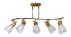 Plafon Sistema (s) 5 Luces En Dorado Y Madera Roble Cx