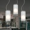 Colgante De 3 Luces Cilindro De Cristal Satinado E27 Pbl