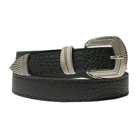 CINTO PU HEBILLA PAS. Y PUNTERO RAYADO - 110cm