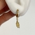 ARGOLLAS CUBANAS ACERO DORADO CON DIJE STRASS - HOJA