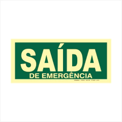PLACA INDICAÇÃO ROTA DE FUGA SAÍDA EMERGENCIA 15X30 CM PADRÃO INMETRO > Descrição do Produto