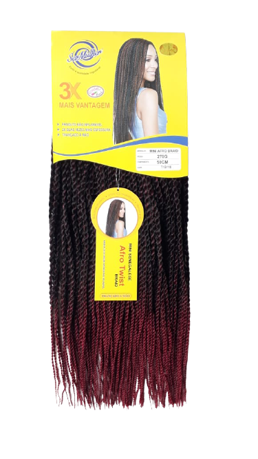 Mini Afro Braid - Twist Senegalese - Ser Mulher - 270g - Cor T1B/BUG