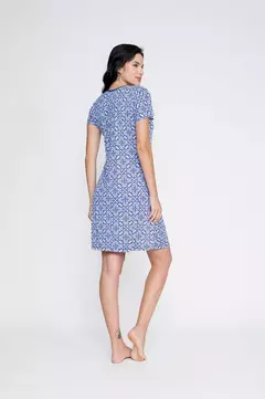 Camisola Feminina Estampa Exclusiva Azulejo Microfibra - comprar online