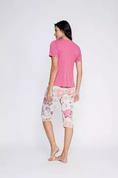 Pijama Pescador Feminino Estampa Exclusiva Floral Microfibra - comprar online