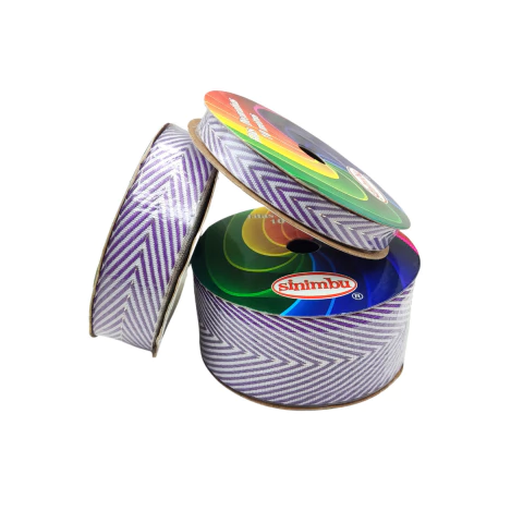 FITA DECORATIVA ESPINHA DE PEIXE ROXA