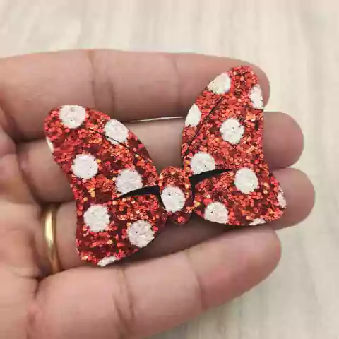 Aplique Laço Minnie Glitter