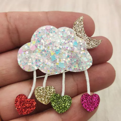 Aplique Nuvem Glitter