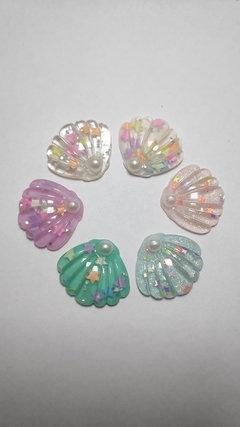 Apliques Conchas com Pérola - Resina