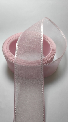Fita de Organza " Voal"Pespontada Sanding - Mundo das Tiaras