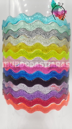 Tiara Zig Zag com Glitter - 14 peças