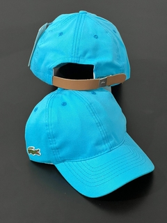 Bonè Lacoste gabardine (fita couro)