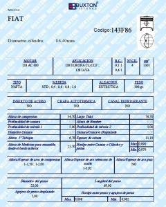 Image of Pistón Fiat 128 Europa Cl Clf Iava 1301cc Unidad 1ra Calidad