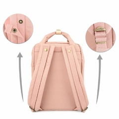 Imagen de Mochila Himawari Urbana Retro Calidad Celeste y Rosa 01#