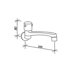 Torneira para Cozinha de Parede Top Jet Ascot 200mm REF. 1171-AS CPD 2706 - CPDT 52706 - Hidroarte