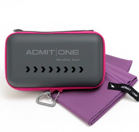 TOALLA CHICA CON ESTUCHE VIOLETA- ADMIT ONE - (94004) -
