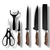 Set de 4 Cuchillos + Tijera + Pelador (S) - comprar online