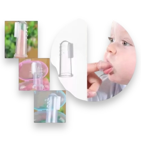 Cepillo Dedal Masajeador Silicona para Bebés Suave y Seguro (P)