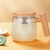 Imagen de Taza Mezcladora De Vidrio 400Ml Recargable Diseño Estilo Madera (S)