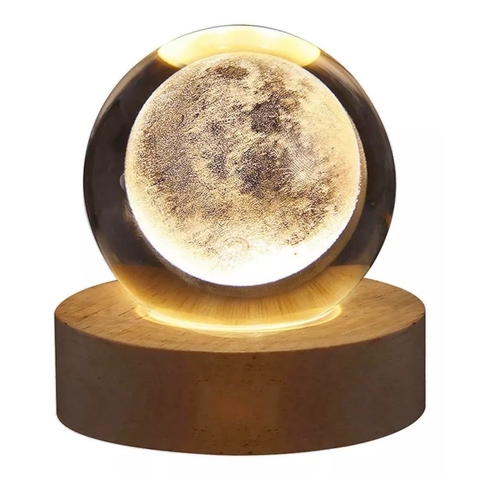 Bola De Cristal Diseños Varios 6 Cm Y Base De Madera Usb (S) - comprar online