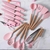 Set 19 Utensilios Cocina Mango de Madera Punta Silicona (S)