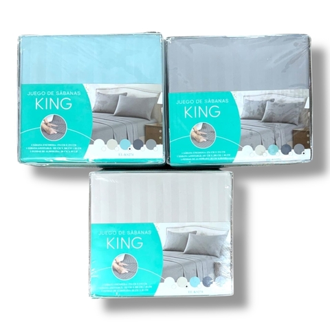 Juego de Sábanas King Size 4 Piezas 100% Poliéster (S) - comprar online