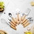 Set De Utensilios De Cocina 9 Piezas Mango De Madera Y Acero Inoxidable (S)