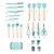 Set 19 Utensilios Cocina Mango de Madera Punta Silicona (S) - Tecno Importaciones