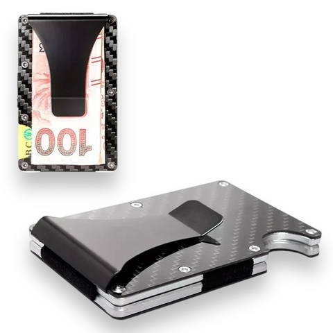 Tarjetero Billetera Slim De Aluminio Con clip y Bloqueo RFID (S)