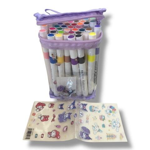 Set 48X Marcadores Acrílicos Con Estuche Incluye Stickers Y Llavero (S) - comprar online