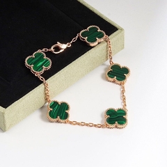 Pulsera Trébol Verde Dorada
