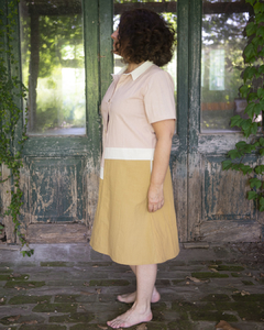 Vestido Pekin Rosa viejo y Avellana - comprar online