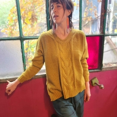 Pullover de lana trenza