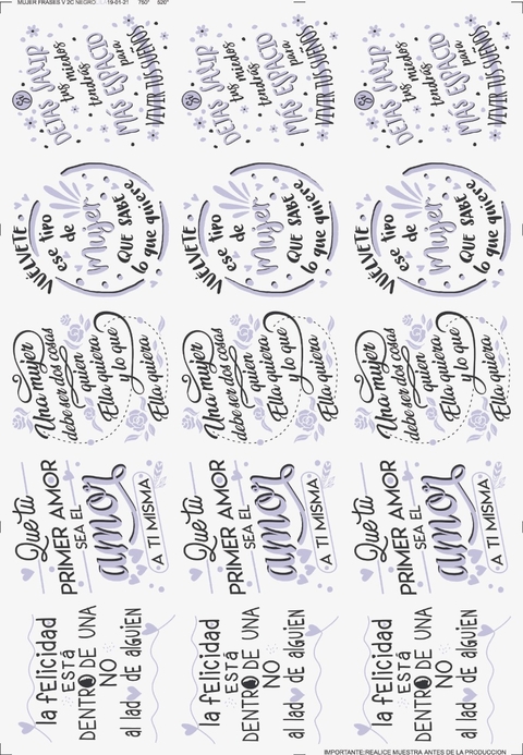 Mujer primer amor violeta negro frase