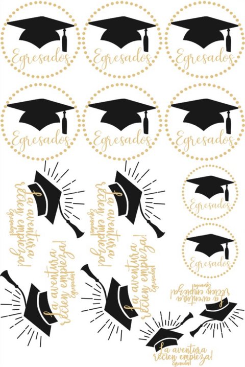 Egresados 2019 gorros/dorados