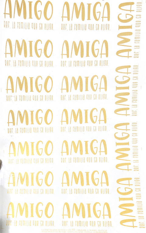 Amigos letra dorada