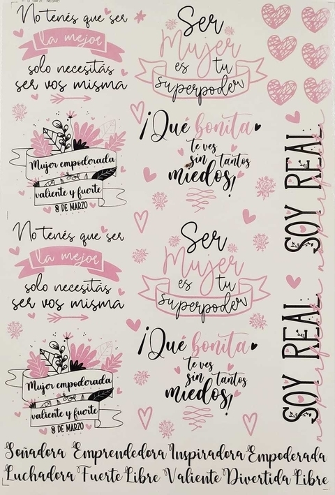 Mujer soy real frase rosa negro