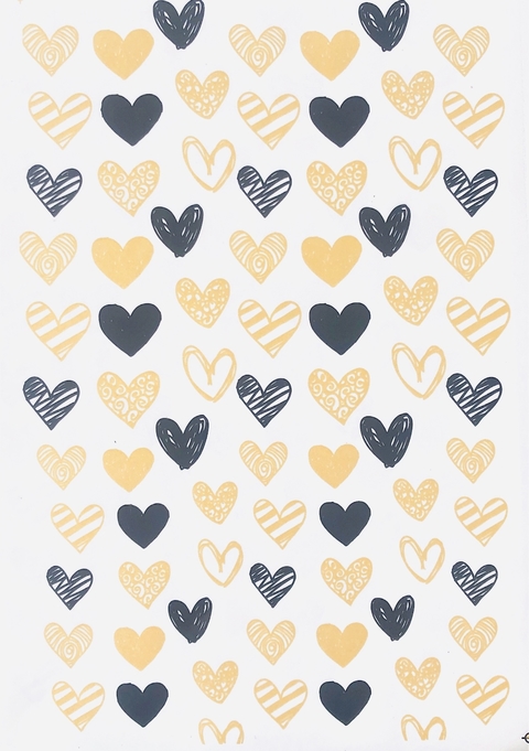 Corazón dorado/negro alsina ( cerámica-vidrio )