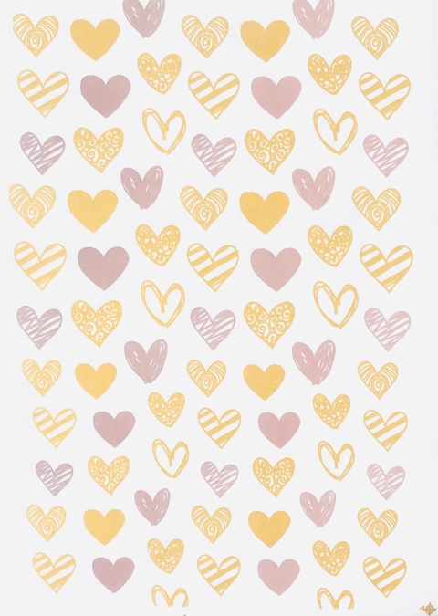 Corazón dorado/rosa alsina (cerámica )