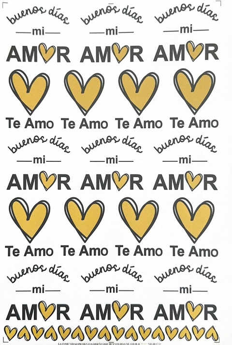 Mi amor te amo dorado y negro