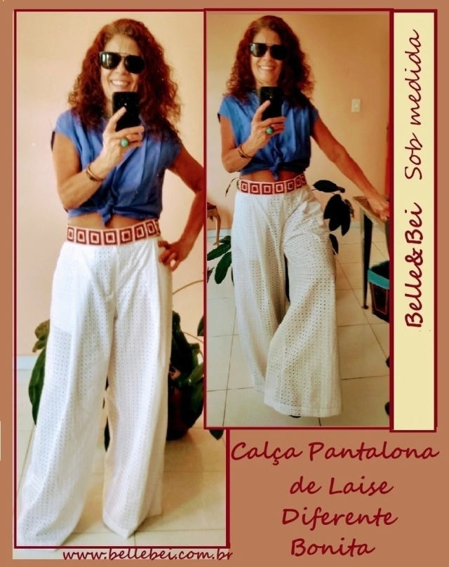 Calça Branca Feminina de Laise Belle&Bei Sob medida