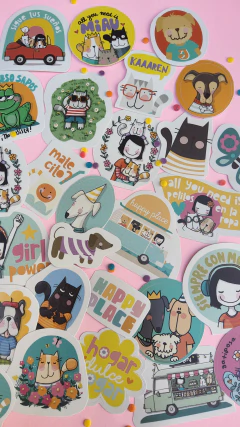 Promo x 5 STICKERS vinilo - Say Ilustracion