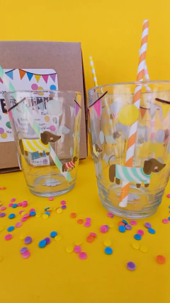 Vasos FESTEJEMOS ENCHULADOS pack x 4 - Say Ilustracion